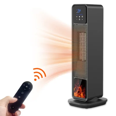 Radiateur céramique XY-801 2200 W, radiateur électrique portable avec télécommande pour maison, bureau, chambre - Noir