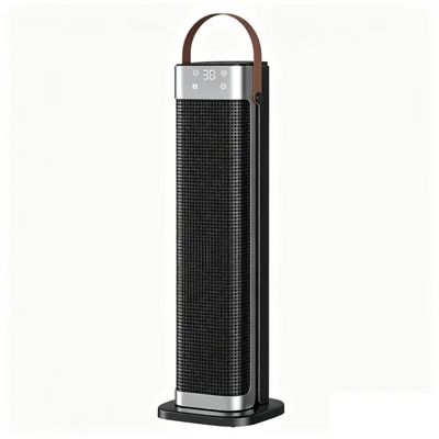 HQN217-22QD Fernbedienung Standheizung 2000W PTC Keramik 3 Geschwindigkeiten Timer schwenkbar Flammschutz ABS, EU-Stecker - Schwarz