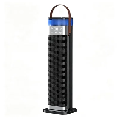 HQN218-28XS Tower Heater 2000W PTC Ceramic Heating Remote Control Humidification 3 Speed Timer Oscillation Space Heater for Home Office, EU Plug - Black