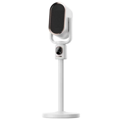 DGS-N6 1800W Desktop Heater Fan PTC Cold Warm Dual Mode 3 Speed Remote Control Auto Oscillating Space Heater for Home Office - White EU Plug