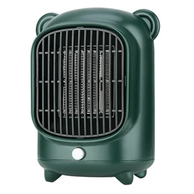YND-500 Home Mini Desktop PTC Heating Fan Winter Air Warmer Mute Warm Wind Electric Heater - Green / US Plug
