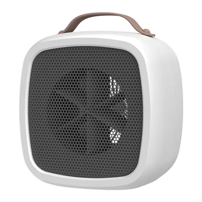 Radiateur électrique mini portable de bureau 500 W, style rétro, chaud, silencieux, avec 2 vitesses pour la maison, le bureau - Blanc / Prise UE