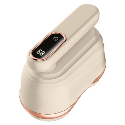 MQ-02 Dual-Head Fabric Shaver Rotatable Handle Rechargeable LED Display Dual-Core Lint Remover for Clothes - Light Coffee
