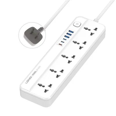 LDNIO SC5614 Ciabatta Elettrica 5 Prese 6 Porte USB 2500W Ricarica Rapida PD con Cavo da 2m per Ufficio Casa - Spina US