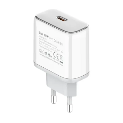 LDNIO Q1415 45W GaN Fast Charger Dual Port PD Fast Charging Wall Charger with 1.2m USB Cable for Phone Laptop - White