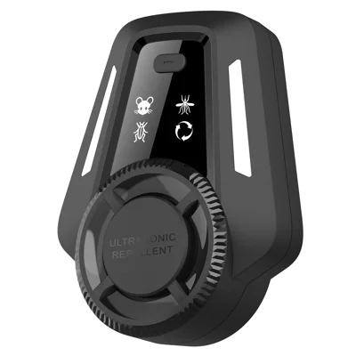 R1 Repelente Inteligente de Plagas Ultrasónico con Indicador LED para Mosquitos y Cucarachas - Enchufe EE.UU./Negro