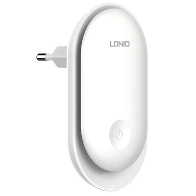 LDNIO Y1 0,5 W LED-natlampe med stikforbindelse, automatisk tænding, 3500 K varm lyg, til soveværelse gang - Hvid / EU-stik