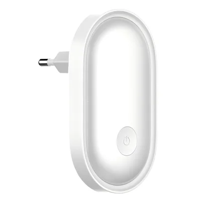 LDNIO Y1-1 0,5 W LED natlys med stik til stikkontakt, automatisk tænd, 3500 K, varm hvid farve til soveværelse og gang - hvid / EU-stik