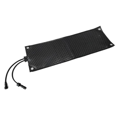 Tapis chauffant déneigeant en graphène 25,4 x 76,2 cm, tapis chauffant électrique étanche antidérapant pour escaliers - Noir