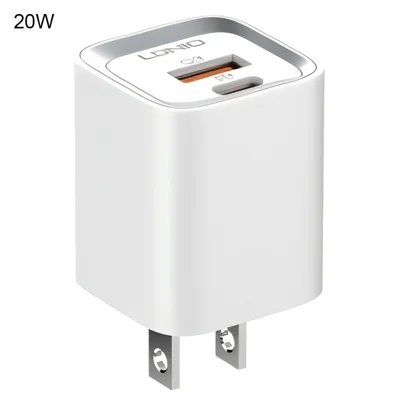 LDNIO A2318C 20W Fast Charging GaN Dual Port USB-C + USB-A PD QC Charger for Travel - US Plug