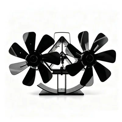 Ventilatore per Camino SF821A in Lega di Alluminio con 14 Pale, Termoelettrico, 1400 giri/min, 160-200 CFM, 25 dB per Camini e Stufe Portatili - Nero