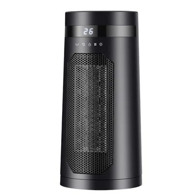 HQ27-270BS 1500 W PTC-Keramik-Heizlüfter mit Fernbedienung, schwenkbar, 3-stufig, Tischheizung für zu Hause, EU-Stecker – Schwarz