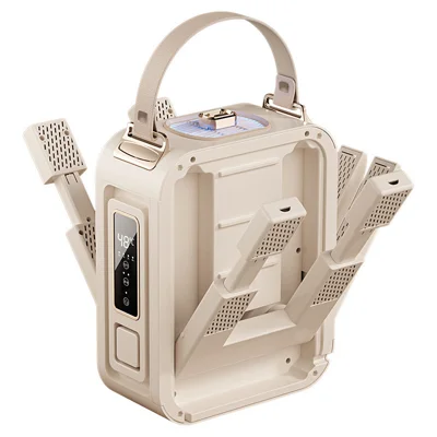 HX-8 Smart Schuh-Trockner 6 Arme 48 Grad Celsius konstante Temperatur UV-Blaulicht Sterilisation Timer-Funktion für Zuhause, Wohnheim, EU-Stecker – Beige
