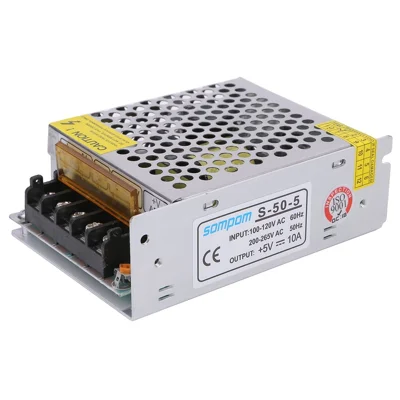 SOMPOM S-50-5  5 فولت 10 أمبير 50 واط مصدر طاقة لشريط الإضاءة LED لمراقبة الإضاءة العرض