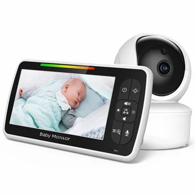 SM650 5-Zoll-Video-Babyphone mit Kamera, Temperatursensor, Zwei-Wege-Audio, Nachtsicht, 2,4-GHz-WLAN-Babyphone – US-Stecker
