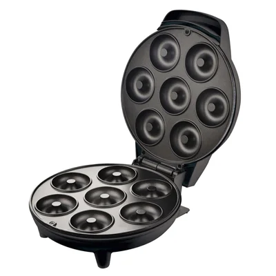 COUPE CP530 Mini Donut Maker 7 Holes Electric Donut Press Machine for Home Kitchen (CE Certificated, No FDA) - Black / EU Plug