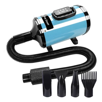 YC-C5 Dog Blow Dryer Ionic Smart LCD Screen Pet Grooming Dryer, US Plug - Blue