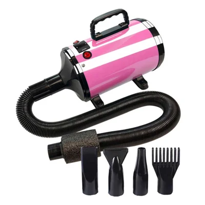 YC-C3 Constant Temperature Pet Hair Dryer with 4 Nozzles Dog Grooming Blower, EU Plug - Rose