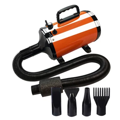 YC-C2 Dog Hair Dryer Adjustable Temperature and Speed Pet Grooming Blower, EU Plug - Orange
