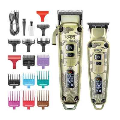 VGR V-643 Hair Clippers Shaver Metal Carving Cordless Hair Cutting Beard Razor Men Electric Hair Trimmer