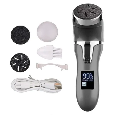 V-510 USB Rechargeable Electric Foot Callus Remover Vacuum Foot File Scraper with Digital Display - Black