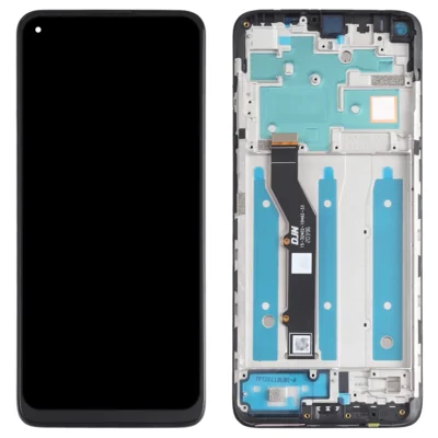 Per Motorola Moto G9 Plus XT2087-1 Schermo LCD e Assemblaggio Digitizer di Grado B + Parte Cornice (senza Logo) - Nero