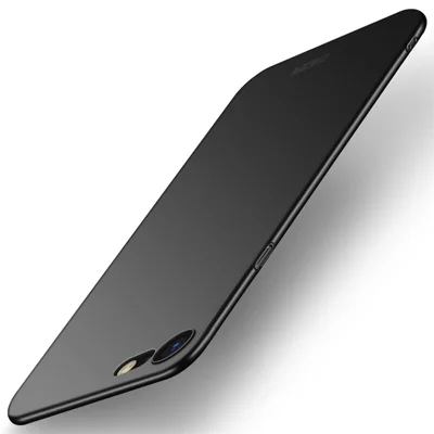 MOFI JK سلسلة PC-1 واقي لهاتف iPhone 7/8 بحجم 4.7 بوصة/SE (2020)/(2022) غطاء واقي من مادة PC ماتي صلب مع حماية للكاميرا ومقاوم للسقوط مع حزام - أسود