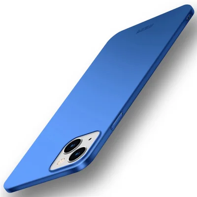 MOFI JK PC Series-1 Shield for iPhone 14 Plus 6.7 inch Matte Phone Case Hard PC Anti-fingerprint Cover with Strap - Blue