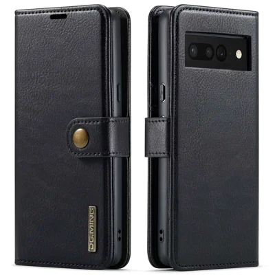 DG.MING For Google Pixel 7 Pro 5G Detachable 2-in-1 Phone Case Split Leather Wallet Stand Drop-proof Protective Cover - Black