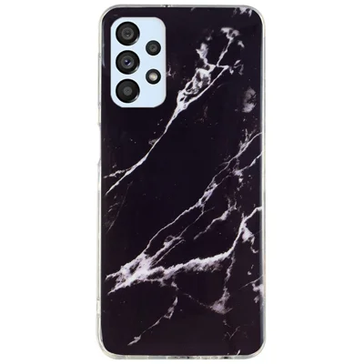 IMD Marble Pattern Case for Samsung Galaxy A53 5G, Shockproof Anti-scratch Cell Phone Cover - Black