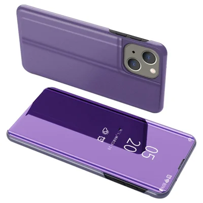 For iPhone 14 Plus Flip Leather Cover with Stand Full Body Protective Phone Case - Purple Blue