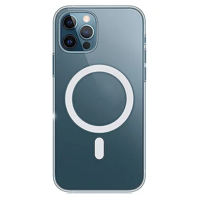 Para iPhone 14 Pro Max 6,7 polegadas Capa de Telefone Transparente com Design de Carregamento Magnético Capa Híbrida Acrílica + TPU à Prova de Choque