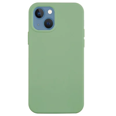 Für iPhone 14 6,1 Zoll Silikon-Handyhülle mit Rundum-Schutz, Kratzvermeidung und Handyhülle - Mintgrün