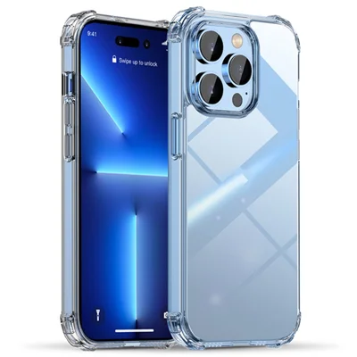 Coque de téléphone transparente IPAKY pour iPhone 14 Pro 6.1 pouces, coque de protection arrière antichoc et anti-usure en PC TPU