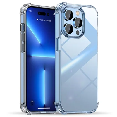 IPAKY til iPhone 14 Pro Max 6,7 tommer ekstra tynd, stødfast telefoncase mod ridser, hård PC TPU ramme bagsidebeskyttelse