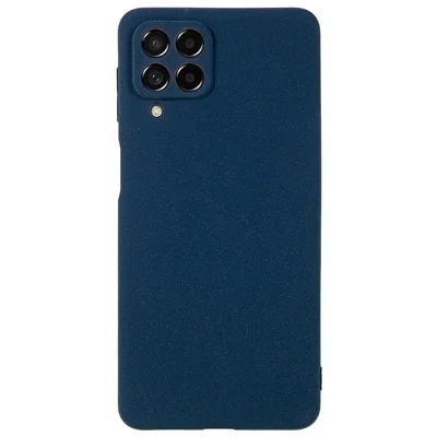 Для Samsung Galaxy M53 5G Ultra Thin Anti-fall TPU Chace Cash Cash Antip-scratch Обратная Крышка Двухсторонняя Матовая Оболочка Телефона - Темно-синий