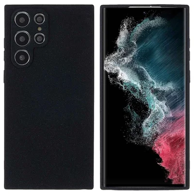 For Samsung Galaxy S22 Ultra 5G Anti-scratch Double-Sided Matte TPU Phone Case Drop-proof Back Cover Protective Shell - Black