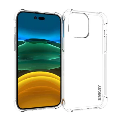 ENKAY HAT PRINCE Pour iPhone 14 Pro Max 6,7 pouces Ultra Slim Anti-chute Coque de téléphone en Crystal Clear avec coins amortissants Protective Anti-usure Coque arrière TPU