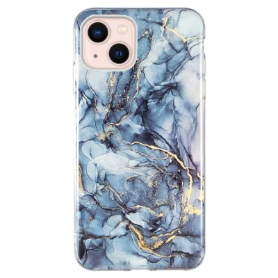 IMD Marble Pattern TPU Case for iPhone 14 6.1 inch, Wear-resistant Well-protected Cell Phone Cover - Grey