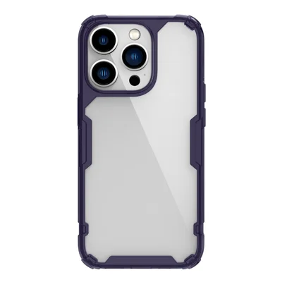 NILLKIN Ultra Clear Phone Case for iPhone 14 Pro 6.1 inch, Nature Pro Series Drop-proof Back Cover PC + TPU Anti-scratch Cell Phone Shell - Purple