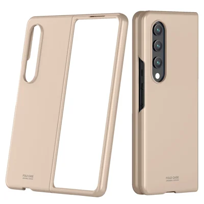 For Samsung Galaxy Z Fold4 5G Folding Phone Case Skin-touch Matte Finish Hard PC Back Cover - Gold