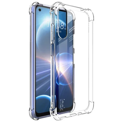 IMAK voor HTC Desire 22 Pro 5G Airbag Stootvaste Telefoonhoes Anti-kras TPU Cover - Transparant