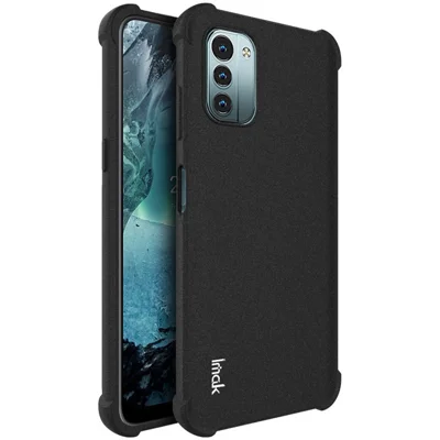 IMAK for Nokia G11 / G21 Soft TPU Case Matte Airbag Anti-drop Protection Cover with Screen Protector - Black