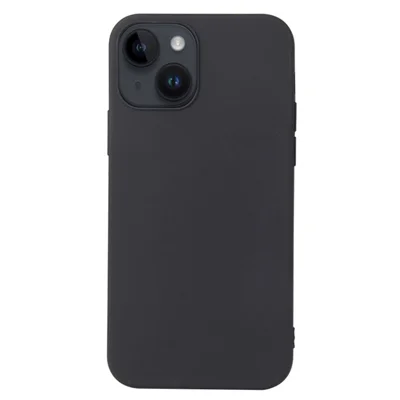 For iPhone 14 / 13 Matt overflade fleksibel TPU telefonbeskyttelse mod fald bagside - Sort
