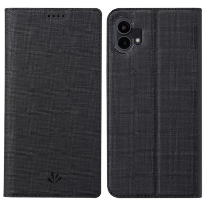 VILI DMX Series for Nothing phone (1) 5G Shockproof Phone Case Anti-scratch PU Leather Phone Shell Cover Card Holder - Black
