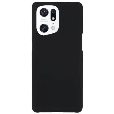 For Oppo Find X5 Light Slim Anti-shock Mobile Phone Case Rubberized Glossy PC Back Shell - Black
