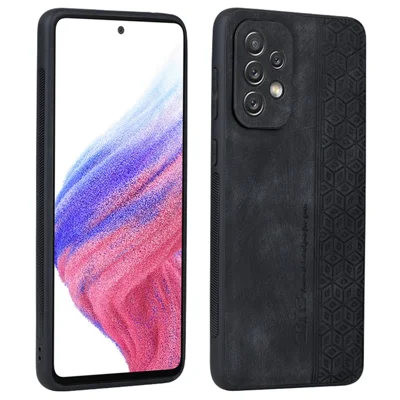 AZNS Phone Case For Samsung Galaxy A53 5G, Anti-fall PU Leather Coated TPU Well-protected Mobile Phone Cover - Black
