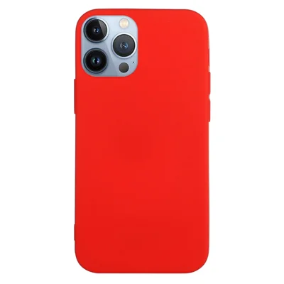 Anti-fall TPU Phone Case For iPhone 14 Pro 6.1 inch, Candy Color Mobile Phone Protective Back Cover - Red