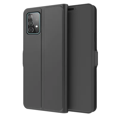 Voor Samsung Galaxy A52 4G / 5G / A52s 5G Hoesje van PU-leer met kaartslot, flipstandaard, magnetische telefoonhoes - Zwart