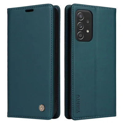YIKATU YK- 001 for Samsung Galaxy A32 5G / M32 5G PU Leather Wallet Stand Case Auto Closure Magnetic Anti-drop Phone Cover - Green